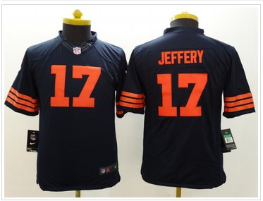 Youth NEW Bears #17 Alshon Jeffery Navy Blue 1940s Throwback NFL Limited Jersey