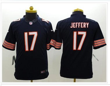 Youth NEW Bears #17 Alshon Jeffery Navy Blue Team Color NFL Limited Jersey