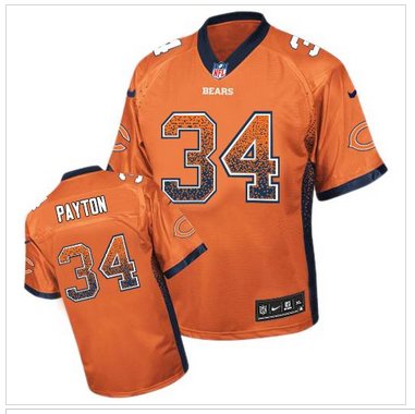 Youth NEW Bears #34 Walter Payton Orange NFL Elite Drift Fashion Jersey
