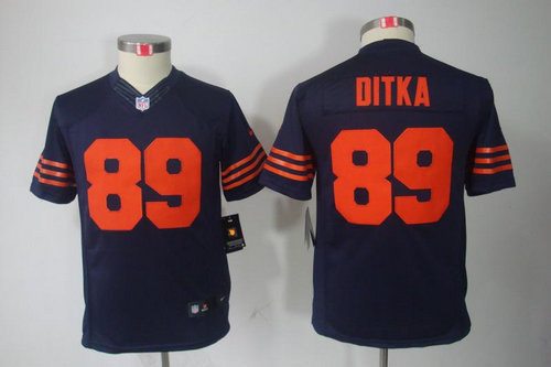 Youth NEW Chicago Bears 89 mike ditka Blue Jerseys(orange number)