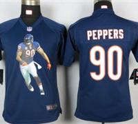 Nike Youth Chicago Bears #90 Peppers Blue Portrait Fashion Game Jerseys
