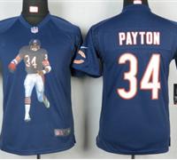Nike Youth Chicago Bears #34 Payton Blue Portrait Fashion Game Jerseys