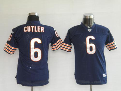 Youth Chicago Bears 6 Jay Cutler Blue Jerseys