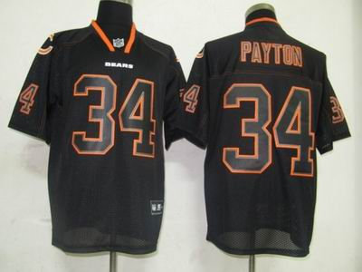 Youth Chicago Bears 34 Walter Payton Lights Out BLACK Jerseys