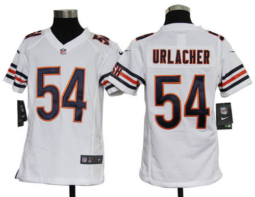 Youth Nike NFL Chicago Bears 54 Brian Urlacher White Jerseys