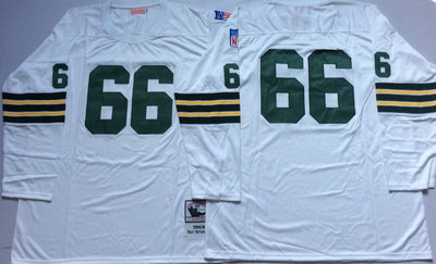 Packers 66 Ray Nitschke White Throwback Jersey