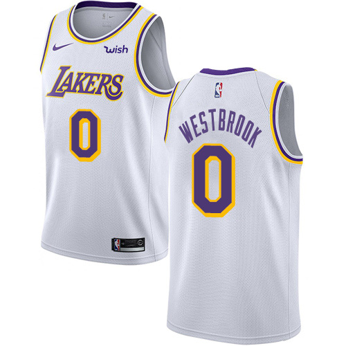 Nike Lakers #0 Russell Westbrook Youth White NBA Swingman Association Edition Jersey