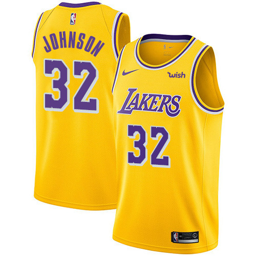 Lakers #32 Magic Johnson Gold Youth Basketball Swingman Icon Edition Jersey