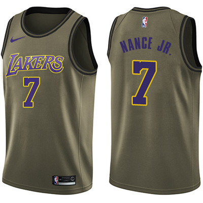 Nike Lakers #7 Larry Nance Jr. Green Salute to Service Youth NBA Swingman Jersey