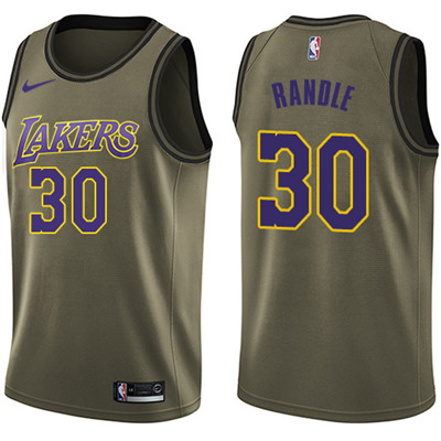 Nike Lakers #30 Julius Randle Green Salute to Service Youth NBA Swingman Jersey