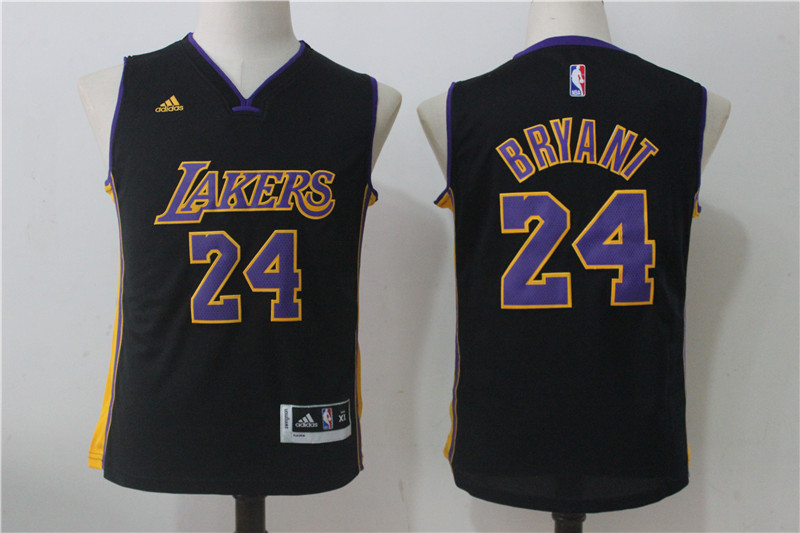 Lakers 24 Kobe Bryant Black Youth Swingman Jersey