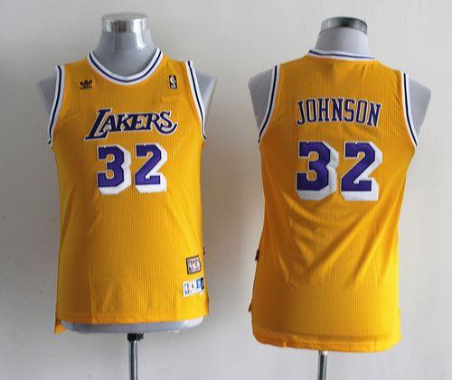 Lakers #32 Magic Johnson Yellow Throwback Stitched Youth NBA Jersey Lakers #32 Magic Johnson Yellow Throwback Stitched Youth NBA Jersey