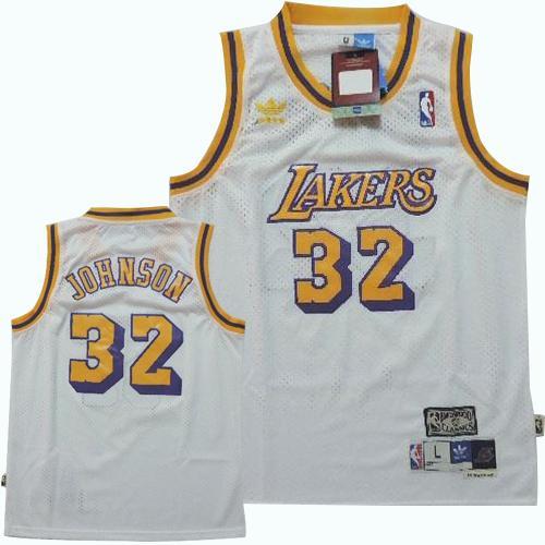 Lakers #32 Magic Johnson White Throwback Stitched Youth NBA Jersey Lakers #32 Magic Johnson White Throwback Stitched Youth NBA Jersey