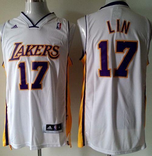 Revolution 30 Lakers #17 Jeremy Lin White Stitched Youth NBA Jersey