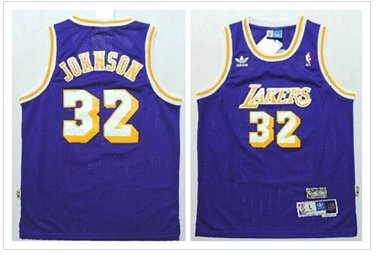 Youth NBA Lakers #32 Magic Johnson Purple Throwback Jersey