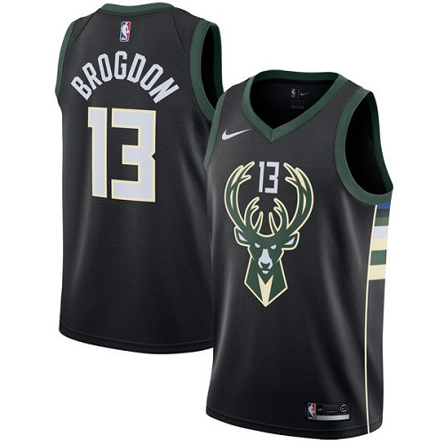 Bucks #13 Malcolm Brogdon Black Youth Basketball Swingman Statement Edition Jersey