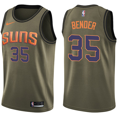 Nike Suns #35 Dragan Bender Green Salute to Service Youth NBA Swingman Jersey