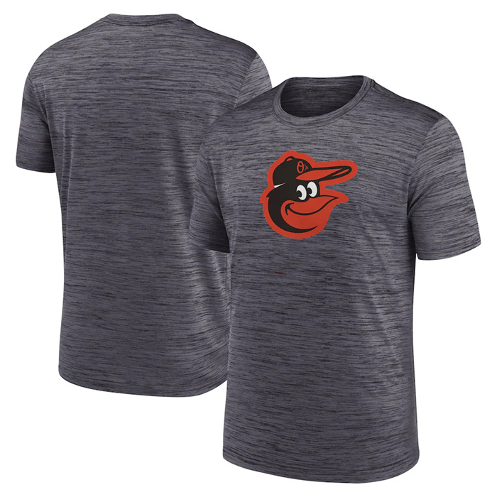 Men's Baltimore Orioles Grey Team Logo Velocity Performance T-Shirt Men's Baltimore Orioles Grey Team Logo Velocity Performance T-Shirt