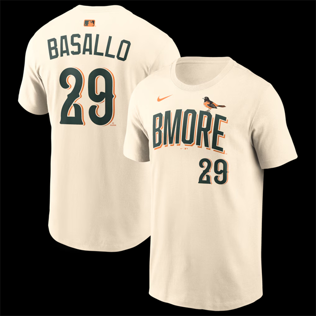 Men's Baltimore Orioles #29 Samuel Basallo Natural 2026 City Connect T-Shirt