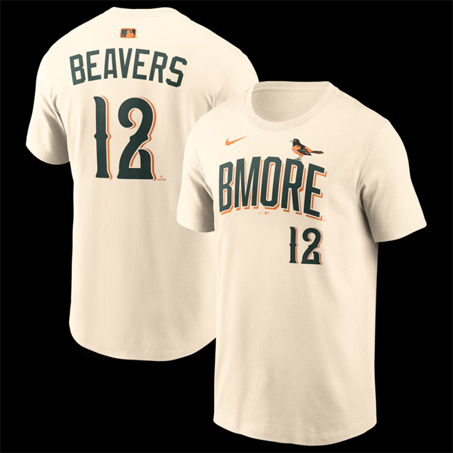 Men's Baltimore Orioles #12 Dylan Beavers Natural 2026 City Connect T-Shirt