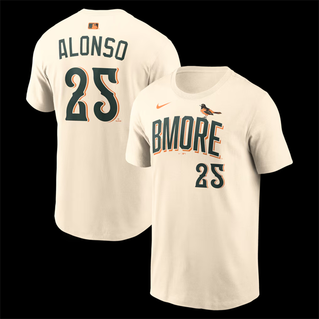 Men's Baltimore Orioles #25 Pete Alonso Natural 2026 City Connect T-Shirt