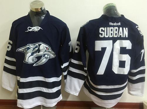 Predators #76 P.K Subban Blue Third Stitched NHL Jersey