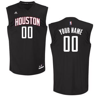 Men's Houston Rockets adidas Black Custom Chase Jersey
