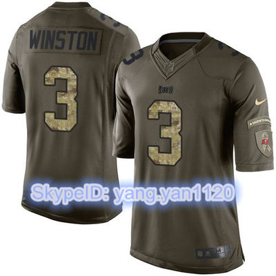 Nike Buccaneers #3 Jameis Winston Green Youth Stitched NFL Limited Salute to Service Jersey