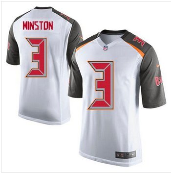 Youth New Buccaneers #3 Jameis Winston White Stitched NFL New Elite Jersey