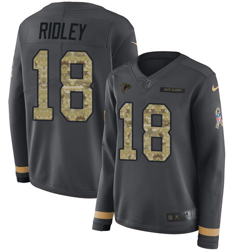 Nike Falcons #18 Calvin Ridley Anthracite Salute to Service