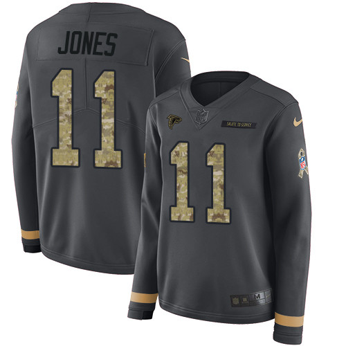 Nike Falcons #11 Julio Jones Anthracite Salute to Service