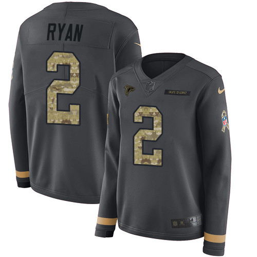 Nike Falcons #2 Matt Ryan Anthracite Salute to Service