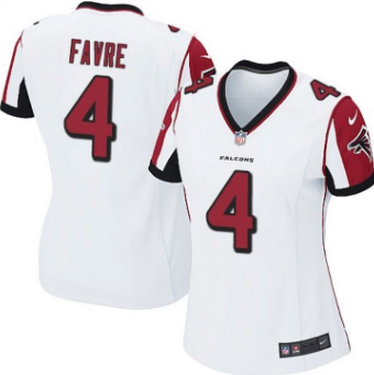 Nike Falcons #4 Brett Favre White Women's Stitched NFL Elite Jersey