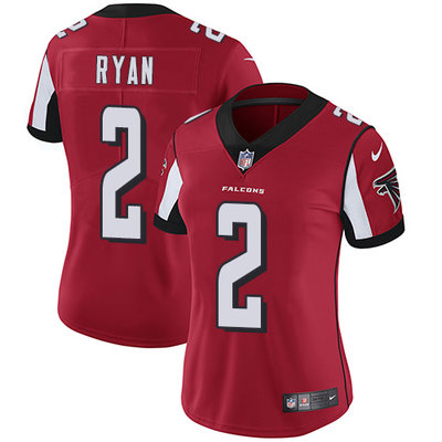 Nike Falcons #2 Matt Ryan Red Team Color Women's Stitched NFL Vapor Untouchable Limited Jersey Nike Falcons #2 Matt Ryan Red Team Color Women's Stitched NFL Vapor Untouchable Limited Jersey