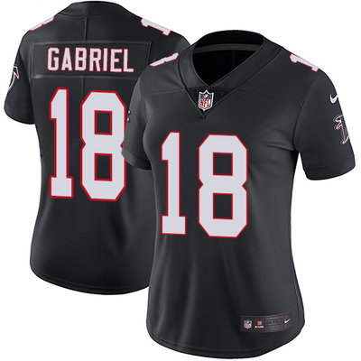 Nike Falcons #18 Taylor Gabriel Black Alternate Women's Stitched NFL Vapor Untouchable Limited Jersey Nike Falcons #18 Taylor Gabriel Black Alternate Women's Stitched NFL Vapor Untouchable Limited Jersey