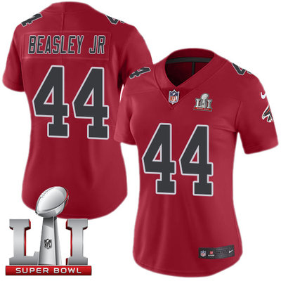 Nike Falcons #44 Vic Beasley Jr Red Super Bowl LI 51 Women's Stitched NFL Limited Rush Jersey Nike Falcons #44 Vic Beasley Jr Red Super Bowl LI 51 Women's Stitched NFL Limited Rush Jersey