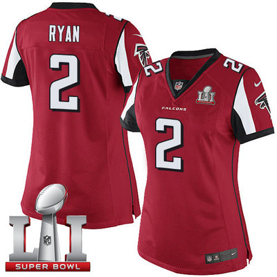 Nike Falcons #2 Matt Ryan Red Team Color Super Bowl LI 51 Women's Stitched NFL Limited Jersey Nike Falcons #2 Matt Ryan Red Team Color Super Bowl LI 51 Women's Stitched NFL Limited Jersey