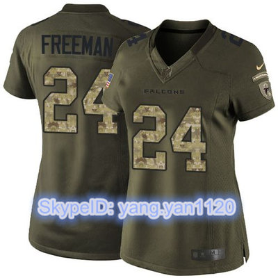 Nike Falcons #24 Devonta Freeman Green Women's Stitched NFL Limited Salute to Service Jersey