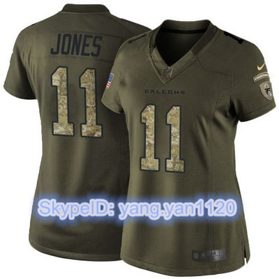 Nike Falcons #11 Julio Jones Green Women's Stitched NFL Limited Salute to Service Jersey