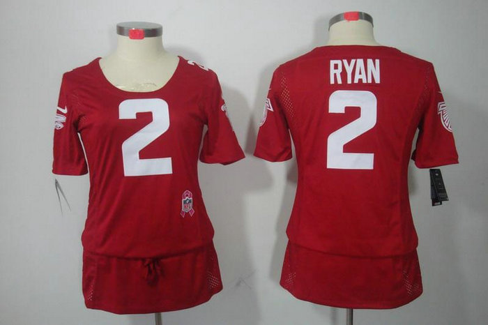 Womens NEW Atlanta Falcons 2 Matt Ryan breast Cancer Awareness Red Jerseys Womens NEW Atlanta Falcons 2 Matt Ryan breast Cancer Awareness Red Jerseys