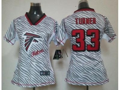 NEW Women Atlanta Falcons #33 Michael Turner jerseys(fem fan zebra)