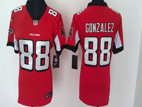 Women Nike NFL Atlanta Falcons 88 Tony Gonzalez Red jerseys