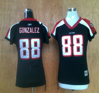 ATLANTA FALCONS #88 GONZALEZ BLACK WOMENS JERSEY
