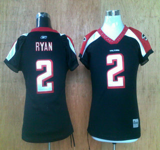 ATLANTA FALCONS #2 RYAN BLACK WOMENS JERSEYS