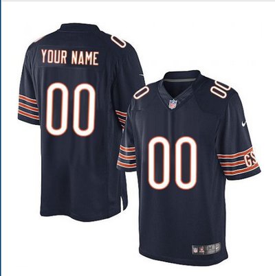 Men's Nike Chicago Bears Customized Limited Navy Blue Team Color NFL Jersey