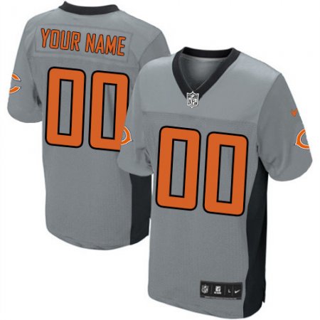 Men's Nike Chicago Bears Customized Elite Grey Shadow NFL Jersey