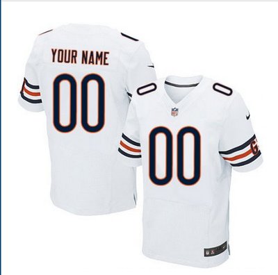 Men's Nike Chicago Bears Customized Elite White NFL Jersey