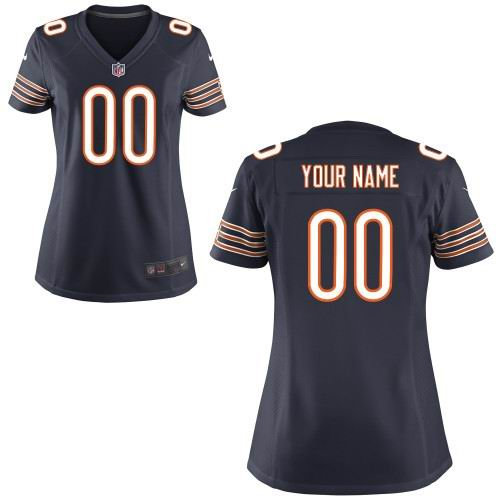 Women's Nike Chicago Bears Customized Game Team blue Jerseys