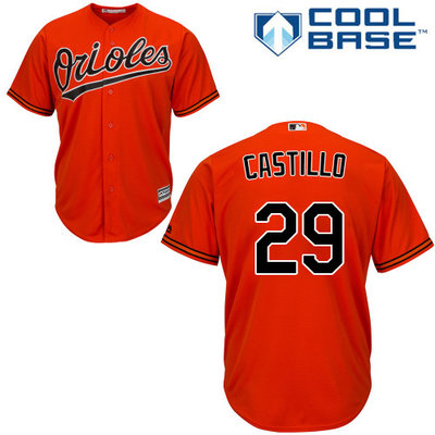 Orioles #29 Welington Castillo Orange Cool Base Stitched Youth MLB Jersey