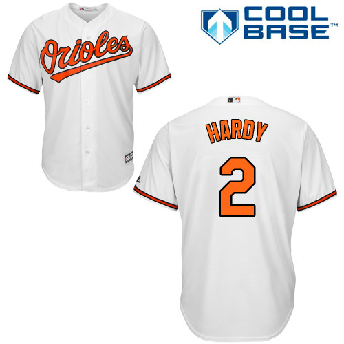 Orioles #2 J.J. Hardy White Cool Base Stitched Youth MLB Jersey